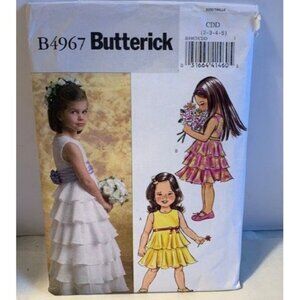 Butterick Children Dress Pattern B4967 Size 2/3/4/5 Adorable Ruffle Style 2007